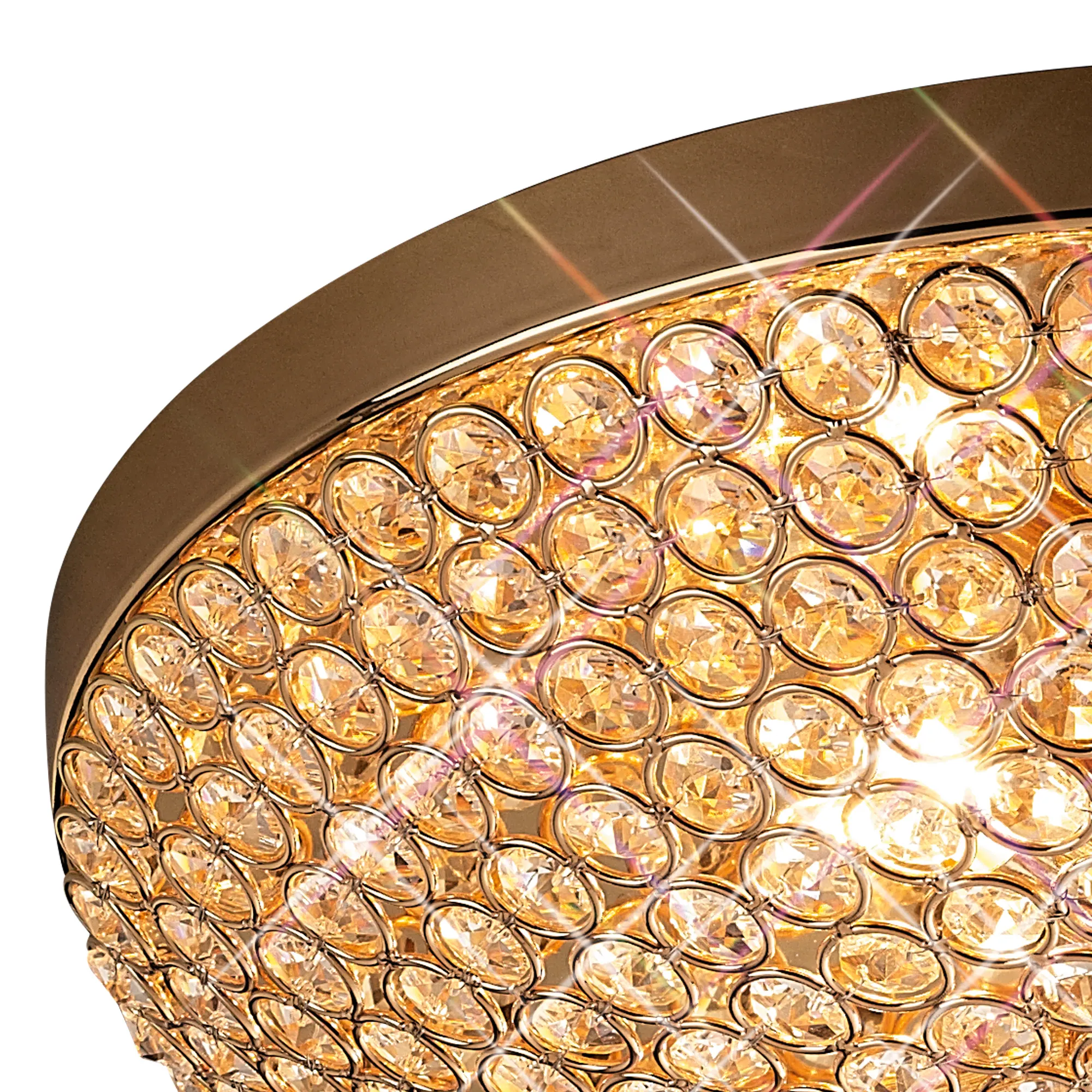 Ava Crystal  Flush Ceiling 4 Light French Gold IL30756  Diyas Ava French Gold